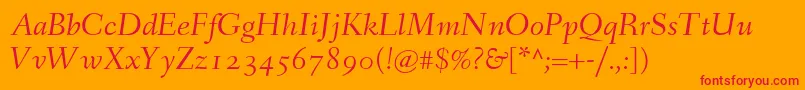 FanwoodItalicWebfont Font – Red Fonts on Orange Background