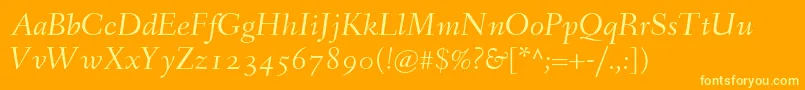 FanwoodItalicWebfont Font – Yellow Fonts on Orange Background