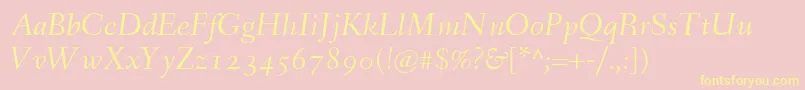 FanwoodItalicWebfont Font – Yellow Fonts on Pink Background