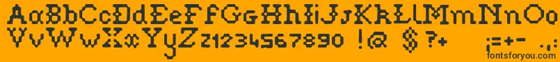 Pixelstitch Font – Black Fonts on Orange Background