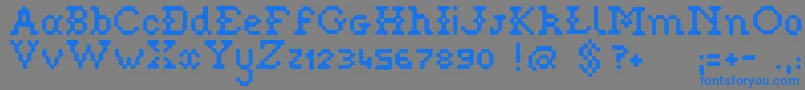 Pixelstitch Font – Blue Fonts on Gray Background