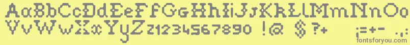 Pixelstitch Font – Gray Fonts on Yellow Background