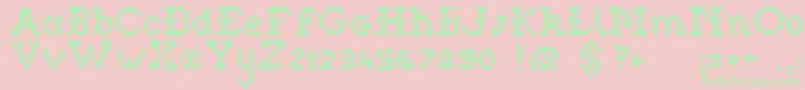 Pixelstitch Font – Green Fonts on Pink Background