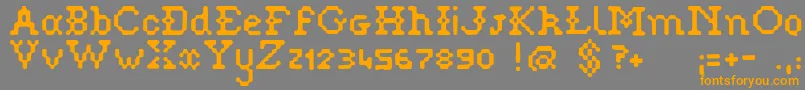 Pixelstitch Font – Orange Fonts on Gray Background