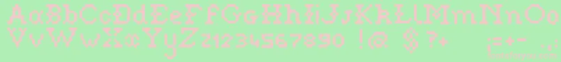 Pixelstitch Font – Pink Fonts on Green Background