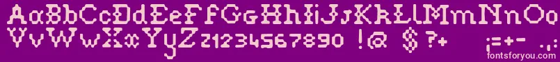 Pixelstitch Font – Pink Fonts on Purple Background