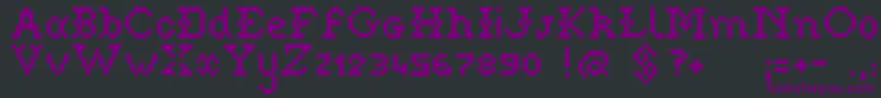 Czcionka Pixelstitch – fioletowe czcionki na czarnym tle