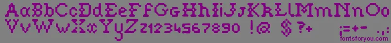 Шрифт Pixelstitch – фиолетовые шрифты на сером фоне