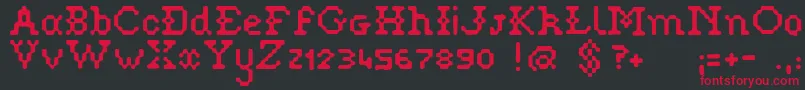 Pixelstitch Font – Red Fonts on Black Background