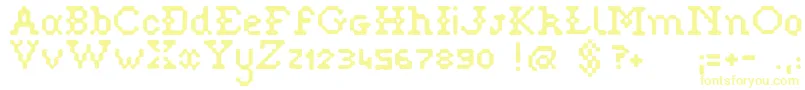 Więcej informacji o czcionce Pixelstitch Czcionka Pixelstitch – żółte czcionki na białym tle