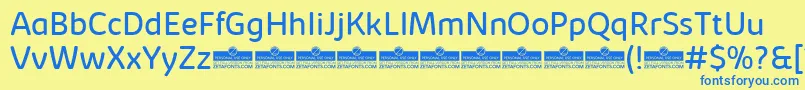 KabrioSoftBookTrial Font – Blue Fonts on Yellow Background