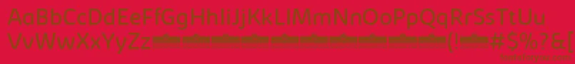 Fonte KabrioSoftBookTrial – fontes marrons em um fundo vermelho
