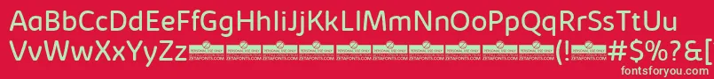 Czcionka KabrioSoftBookTrial – zielone czcionki na czerwonym tle