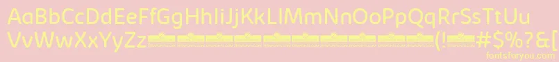 KabrioSoftBookTrial-Schriftart – Gelbe Schriften auf rosa Hintergrund