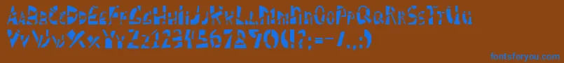 Schizm Font – Blue Fonts on Brown Background