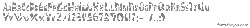 Schizm-fontti – harmaat kirjasimet valkoisella taustalla