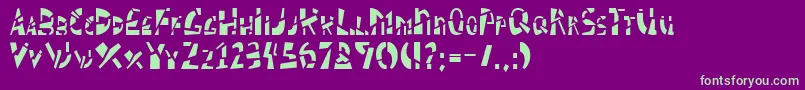 Schizm Font – Green Fonts on Purple Background