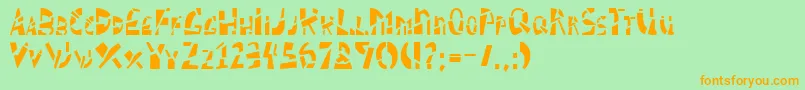 Schizm Font – Orange Fonts on Green Background