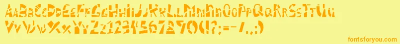 Schizm Font – Orange Fonts on Yellow Background