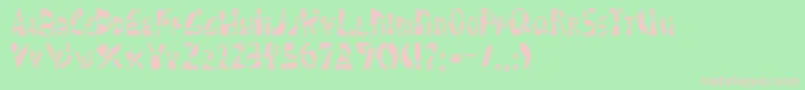 Schizm-Schriftart – Rosa Schriften auf grünem Hintergrund