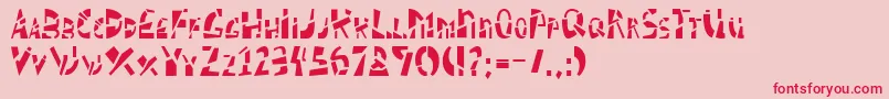 Schizm-Schriftart – Rote Schriften auf rosa Hintergrund