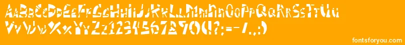 Schizm Font – White Fonts on Orange Background