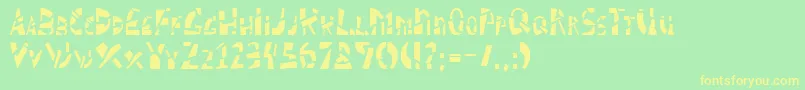 Schizm Font – Yellow Fonts on Green Background