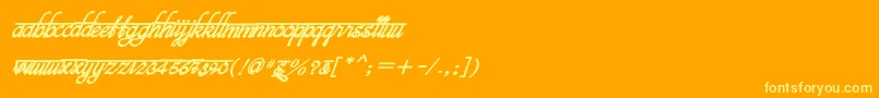 BitsindiancalligraBoldital Font – Yellow Fonts on Orange Background