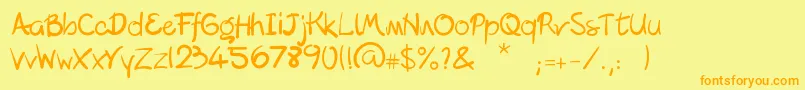Fonte Lipograf – fontes laranjas em um fundo amarelo