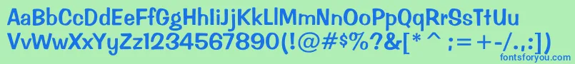 Miu Font – Blue Fonts on Green Background