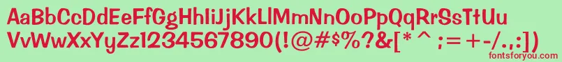 Miu Font – Red Fonts on Green Background