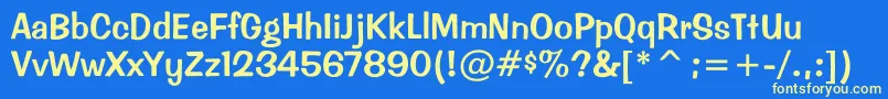 Miu Font – Yellow Fonts on Blue Background