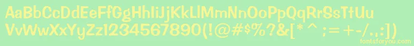 Miu Font – Yellow Fonts on Green Background