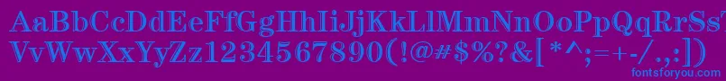 ItcCenturyLtHandtooledBold Font – Blue Fonts on Purple Background