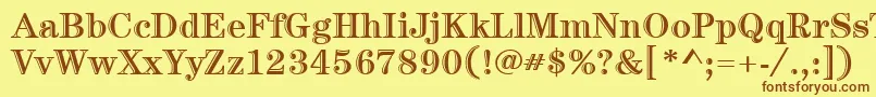 ItcCenturyLtHandtooledBold Font – Brown Fonts on Yellow Background