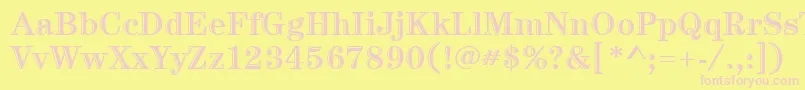 ItcCenturyLtHandtooledBold Font – Pink Fonts on Yellow Background