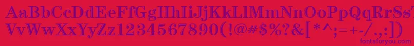 Шрифт ItcCenturyLtHandtooledBold – фиолетовые шрифты на красном фоне