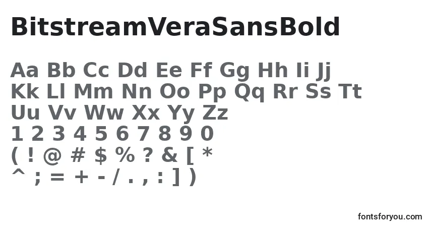 Шрифт BitstreamVeraSansBold – алфавит, цифры, специальные символы