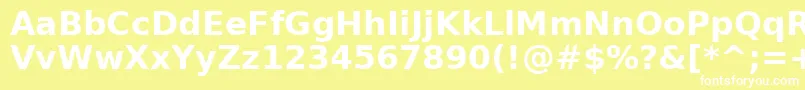 Шрифт BitstreamVeraSansBold – белые шрифты на жёлтом фоне
