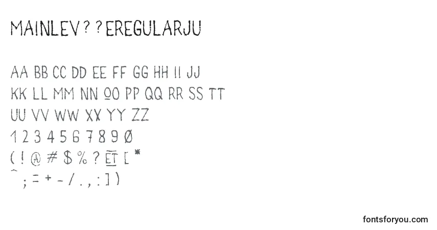 Czcionka MainLevРІeRegularJu – alfabet, cyfry, specjalne znaki