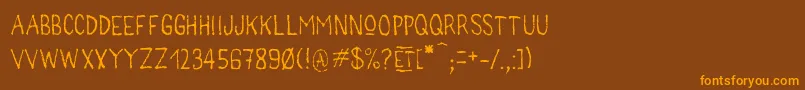 MainLevРІeRegularJu Font – Orange Fonts on Brown Background