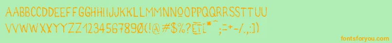 MainLevРІeRegularJu Font – Orange Fonts on Green Background