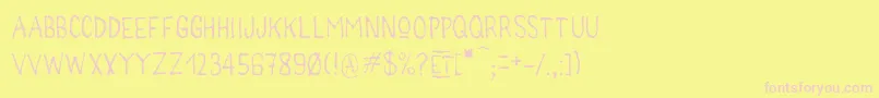 MainLevРІeRegularJu Font – Pink Fonts on Yellow Background