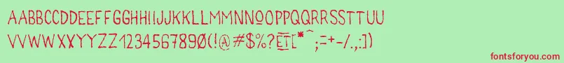 MainLevРІeRegularJu Font – Red Fonts on Green Background