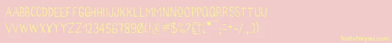 MainLevРІeRegularJu Font – Yellow Fonts on Pink Background