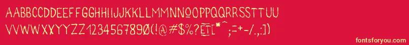 MainLevРІeRegularJu Font – Yellow Fonts on Red Background