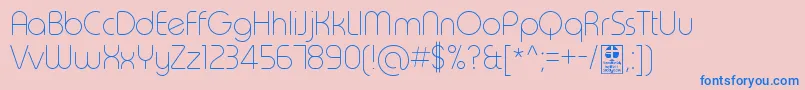 TypoRoundThinDemo Font – Blue Fonts on Pink Background