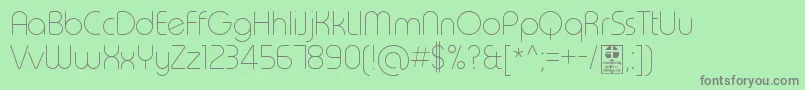 TypoRoundThinDemo Font – Gray Fonts on Green Background