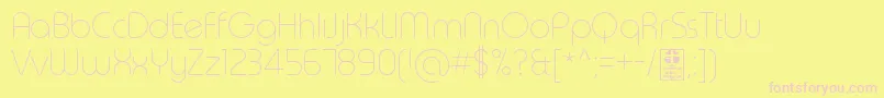 TypoRoundThinDemo Font – Pink Fonts on Yellow Background