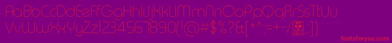 TypoRoundThinDemo Font – Red Fonts on Purple Background